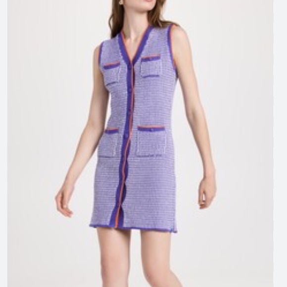 New KULE x Anthropologie Virginie M Purple Knit Sleeveless Button Front Sweater - Picture 9 of 15